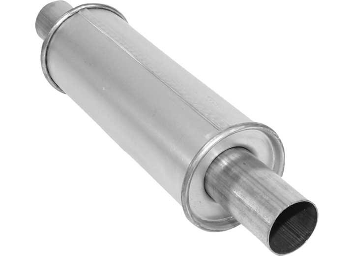AP Exhaust Maximum Series Maximum Round and Overall Length 2 in Aluminized Steel Round Muffler with Center (C) Inlet and Center (C) Outlet - 6525 - image 3