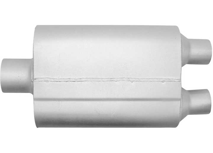 AP Exhaust Xlerator VX Performance Oval and Overall Length 3 in Inlet 2.25 in Outlet Aluminized Steel Oval Muffler with Center (C) Inlet - VX0422 - image 2