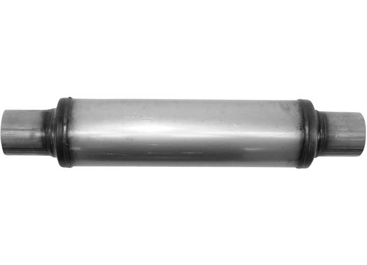 AP Exhaust Xlerator Performance 2.5 in Stainless Steel Round Muffler with Center (C) Inlet and Center (C) Outlet - XS0416 - image 2