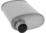 AP Exhaust Xlerator Performance 2.5 in Stainless Steel Oval Muffler with Offset (O) Inlet and Offset (O) Outlet - XS1236 - image 2