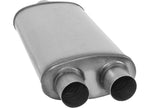 AP Exhaust 3 in Inlet 2.5 in Outlet Stainless Steel Oval Muffler with Center (C) Inlet and Dual (D) Outlet - XS2288 - image 2