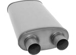 AP Exhaust 2.5 in Stainless Steel Oval Muffler with Dual (D) Inlet and Dual (D) Outlet - XS2568 - image 3