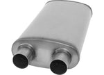 AP Exhaust Xlerator Oval and Overall Length SS 3 in Inlet 3.00 in Outlet Stainless Steel Oval Muffler with Center (C) Inlet and Dual (D) - XS2588 - image 3