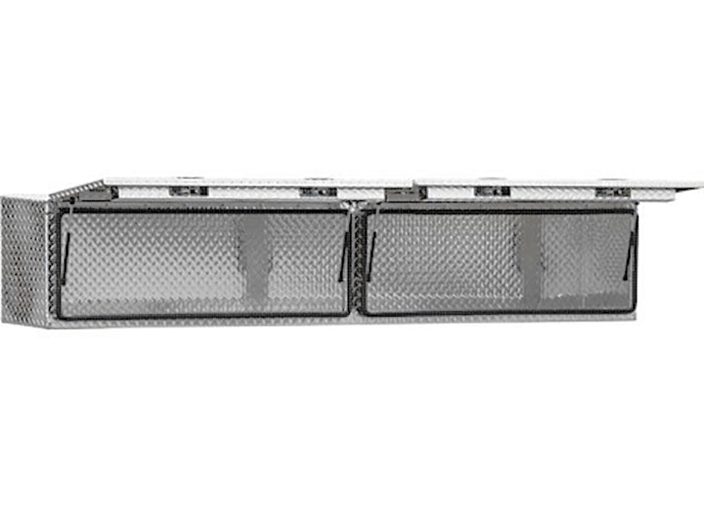 Buyers Products 18x16x96 In Diamond Tread Aluminum Topsider Truck Box With Flip-Up Doors, Silver - 1701770 - image 3