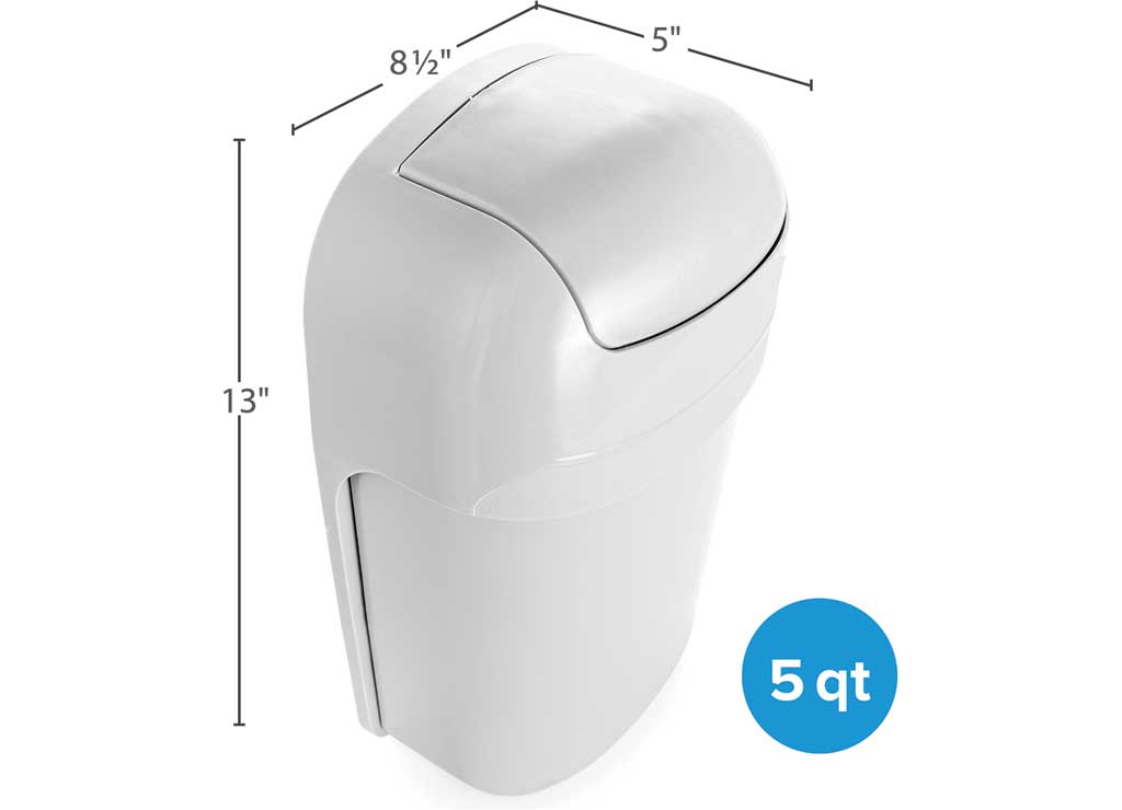 Camco Cabinet Mount Trash Can, 5 Quart, Gray (E/F), 5 qt Trash & Recycling Container Size - 43962 - image 6