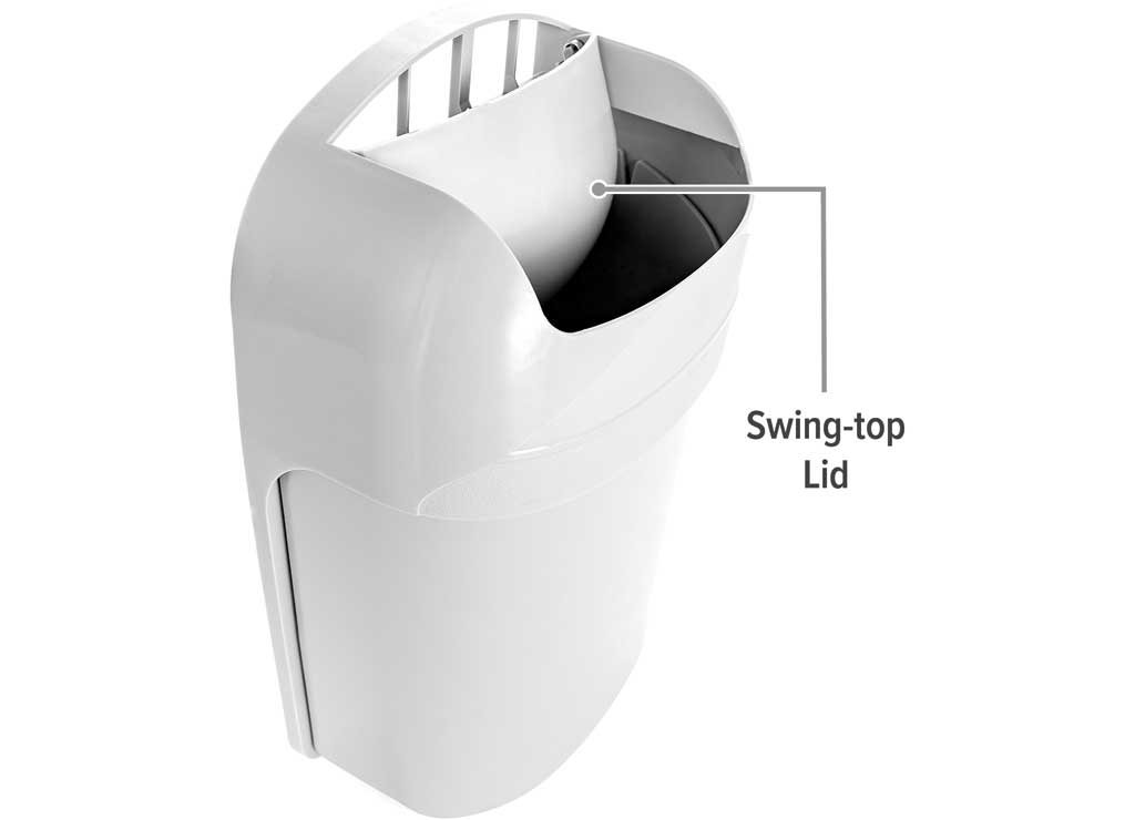 Camco Cabinet Mount Trash Can, 5 Quart, Gray (E/F), 5 qt Trash & Recycling Container Size - 43962 - image 5