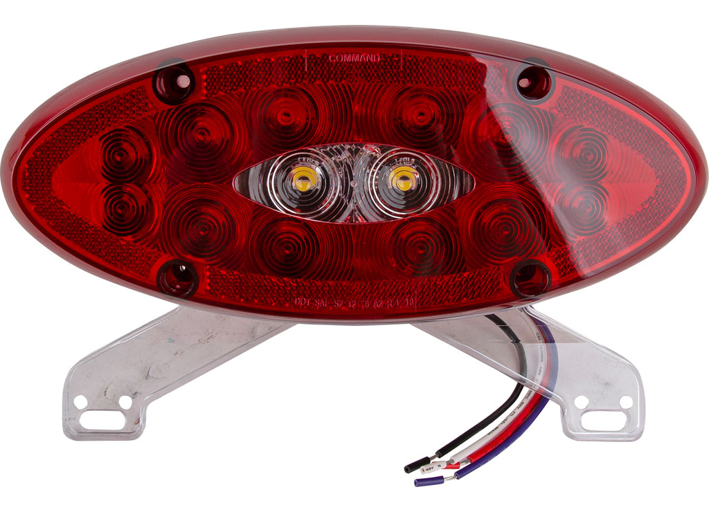 Creative Products LED Sealed Elliptical Stop, Turn, Tail, Reverse, License Light Withclear Plate Bracket, Driver Or Passenger - CMD-003-8610L - image 2