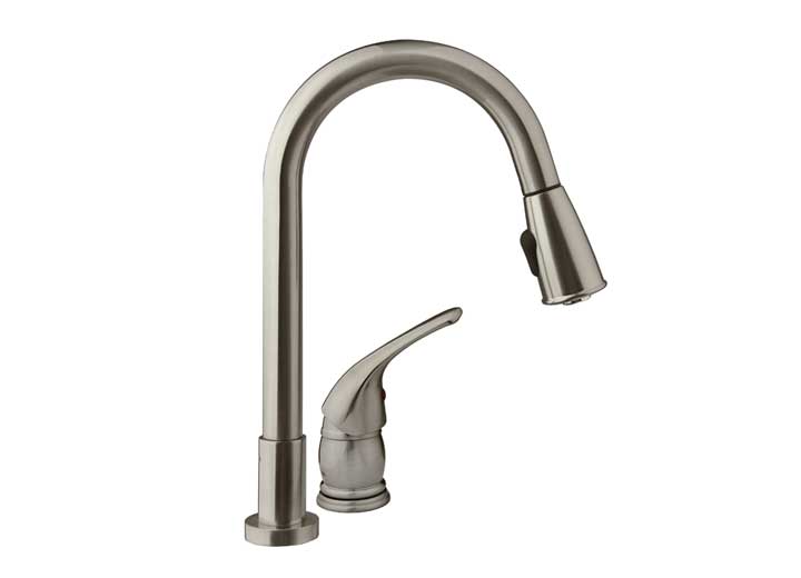 Dura Faucet Pull-Down RV Kitchen Faucet, Brushed Satin Nickel - DF-NMK503-SN - image 4