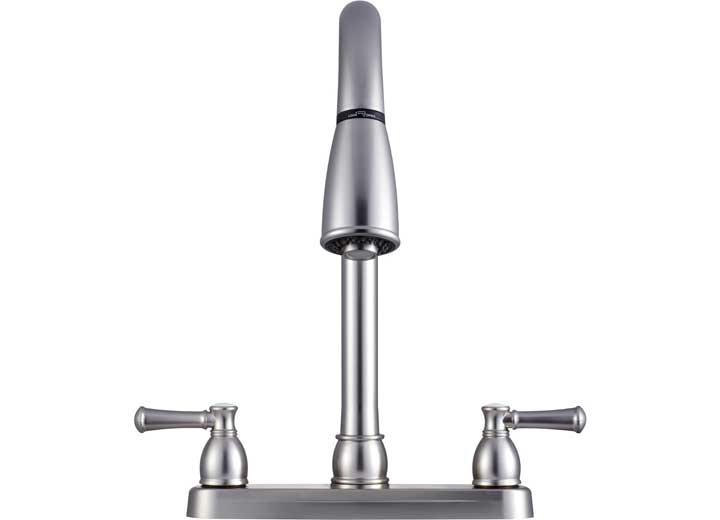 Dura Faucet Non-Metallic Dual Lever Pull-Down RV Kitchen Faucet, Brushed Satin Nickel, 8 in Faucet Install Size - DF-PK350L-SN - image 3