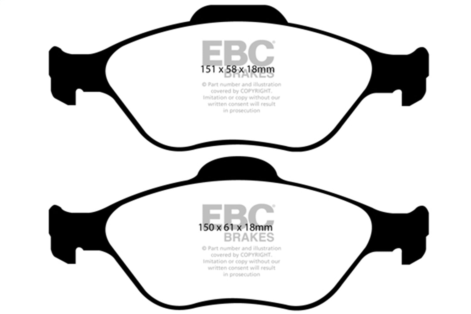 EBC Brakes Greenstuff 2000 Series Sport Brake Pads DP2197/2 - Front brake pad set
