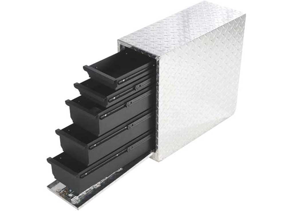 Dee Zee DeeZee Wheel Well Toolbox With Drawers, 20.5"L x 8.5"W x 18.875"H, Silver - DZ95DA - image 2