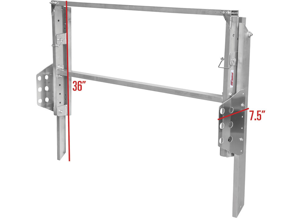 Extreme Max Wall-Mount Aluminum Fold-Up Tire Rack For Race Trailer, Garage Shop, Enclosed Trailer 4 ft Silver - 5001.6458 - image 2
