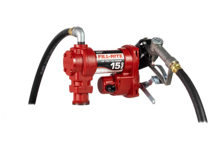 Fill-Rite 115V AC 15 GPM Fuel Transfer Pump With Manual Nozzle - FR610H - image 8
