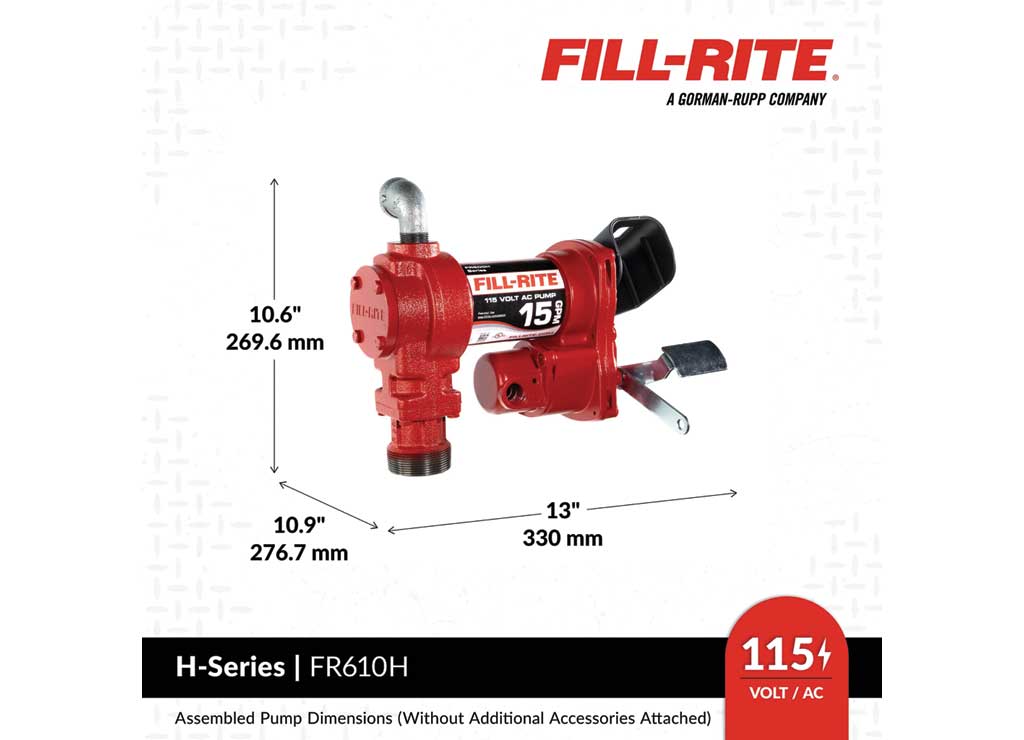 Fill-Rite 115V AC 15 GPM Fuel Transfer Pump With Manual Nozzle - FR610H - image 27