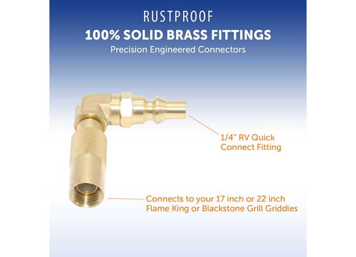 Flame King RV Quick Connect Elbow Adapter for 17" or 22" Griddle - FK-GRD-ELB-QC - image 4