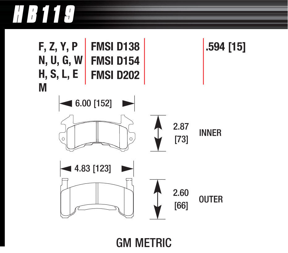 Hawk Brake Brake Pads HB119G.594 — product image 1