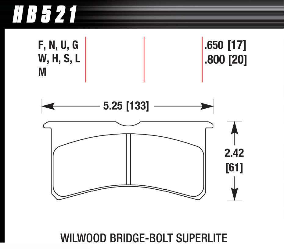 Hawk Brake Brake Pads HB521U.800 — product image 1