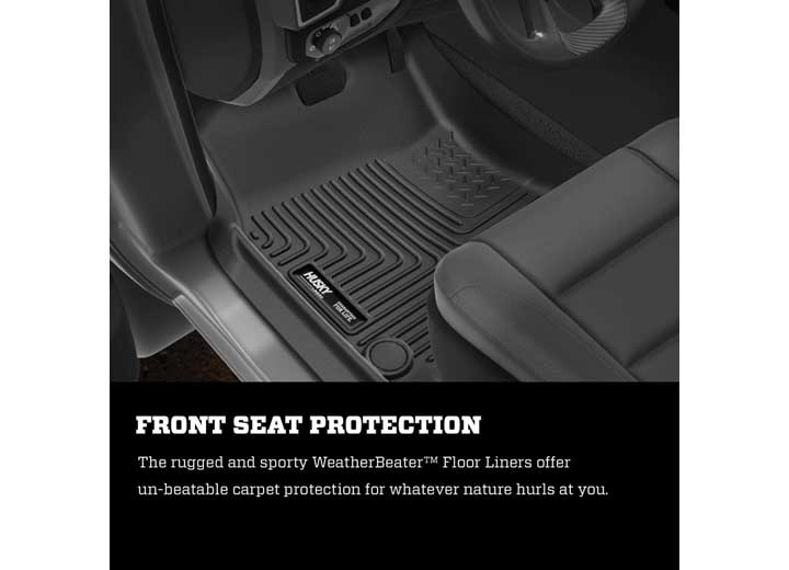 Husky Liners Husky Liner WeatherBeater Front & 2nd Seat Floor Liner Set, Tan for Quad Cab, Hard Plastic - 98033 - image 5
