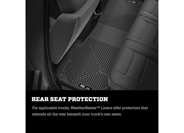 Husky Liners Husky Liner WeatherBeater Front & 2nd Seat Floor Liner Set, Tan for Quad Cab, Hard Plastic - 98033 - image 4