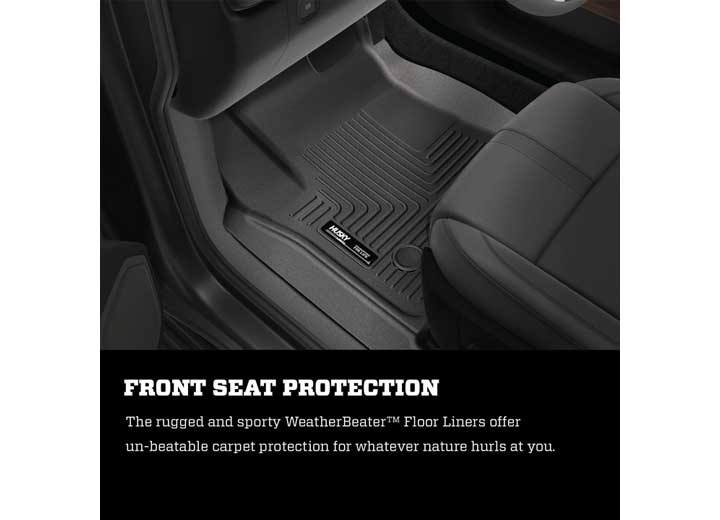 Husky Liners 2017-2023 Pacifica 2nd Seat Floor Liner WeatherBeater Series Black, Hard Plastic - 14011 - image 3