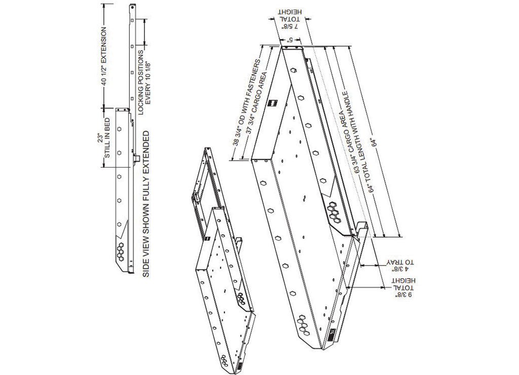 Highway Products 5.5 ft Bed Surveyor Truck Slide & Rebar Boxes Kit (4312-110 Truckslide & (2) 560-00088) - 5601-203 - image 3