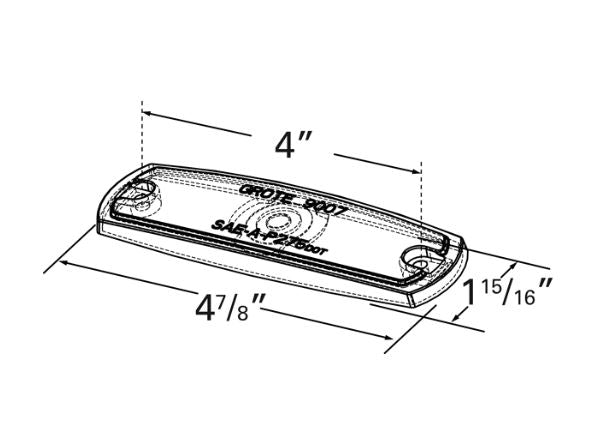 Grote Industries Turn Signal-Parking-Side Marker Light Lens, For 45663, 45713, 47253, and 47263 - 90073