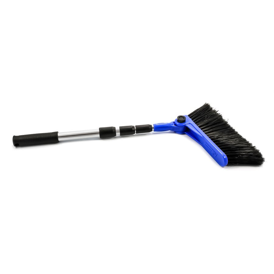 Camco Broom, Telescoping 24 in to 52 in Length Handle, Soft Bristled Head, Aluminum Handle - 43623