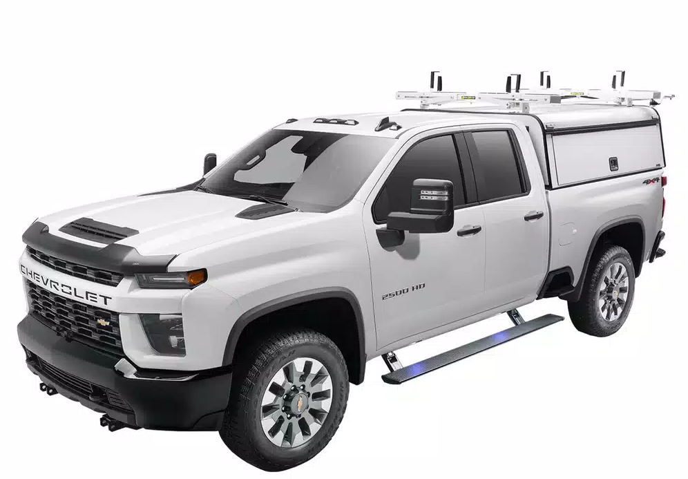 AMP Research Running Board, Textured Powder Coated, Black, Die Cast Aluminum - 76252-01A