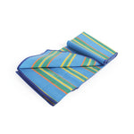 Camco Patio Mat, 6-1/2 ft Length x 5 ft Width, Blue/Green Stripe - 42805