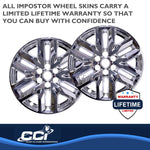 Coast2Coast Wheel Skin, 18 in, 5 Double Spokes, Chrome, Set Of 4 - IMP466X