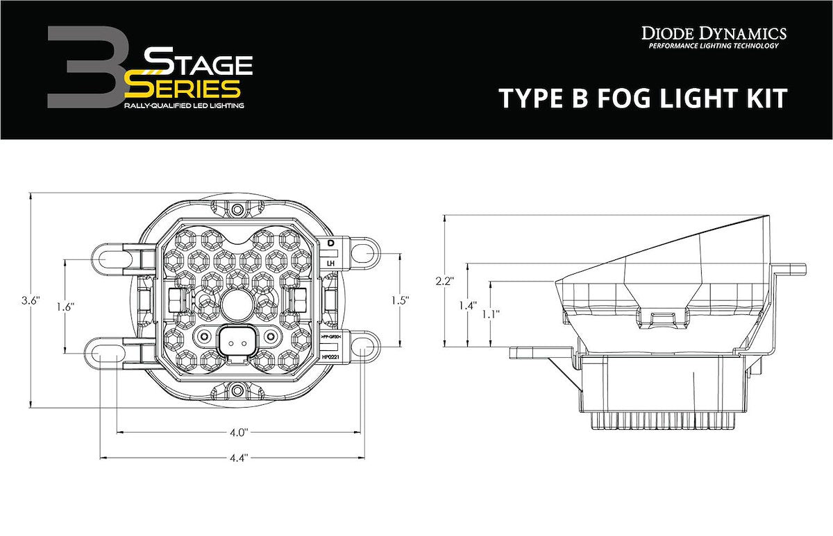 Diode Dynamics Driving/Fog Light, Stage Series Pro, LED Bulb, Yellow Cree XP-L HI LED Bulb, Set Of 2 - DD7000