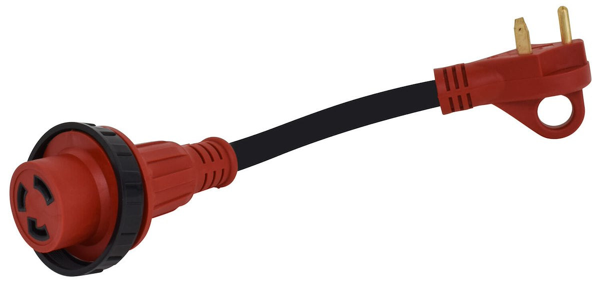 Valterra Power Cord Adapter, 30 amp Male To 30 amp Female, 30 amp, 12 in Dog Bone - A10-3030HD