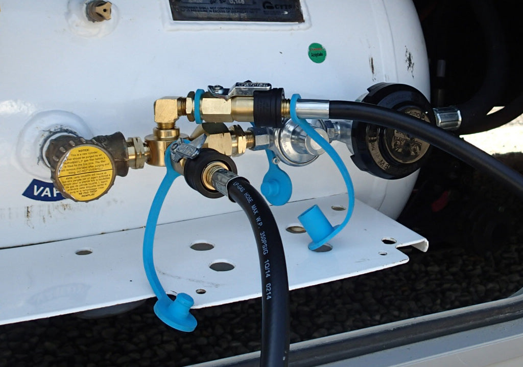 MB Sturgis Propane Adapter Fitting, Brass, With 72 in Length Propane Hose, POL x 1/4 in Male Plug Ends - 103539-MBS