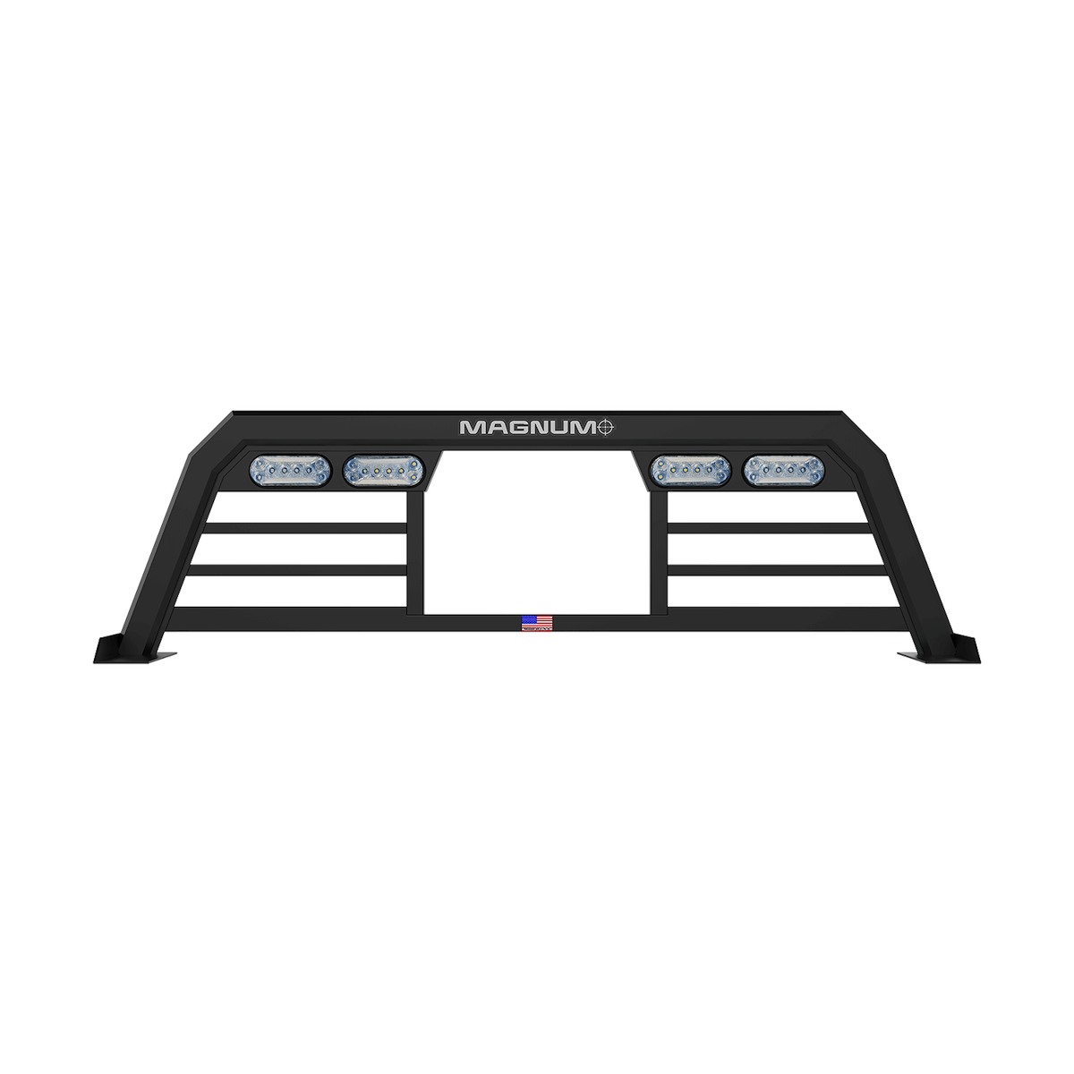 Magnum Truck Racks Headache Rack, Louvered With Window Cut Out, Matte Black, Aluminum - 321LPBRL1NB