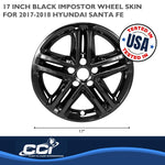 Coast2Coast Wheel Skin, 17 in, 5 Split Spokes, Gloss Black, Set Of 4 - IMP460BLK