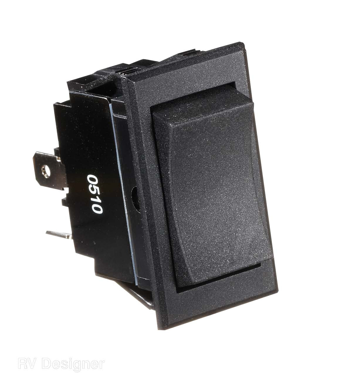 RV Designer Multi Purpose Switch, 20 amp Max, 4 Terminal, 1.46 in x 0.83 in Cutout - S221