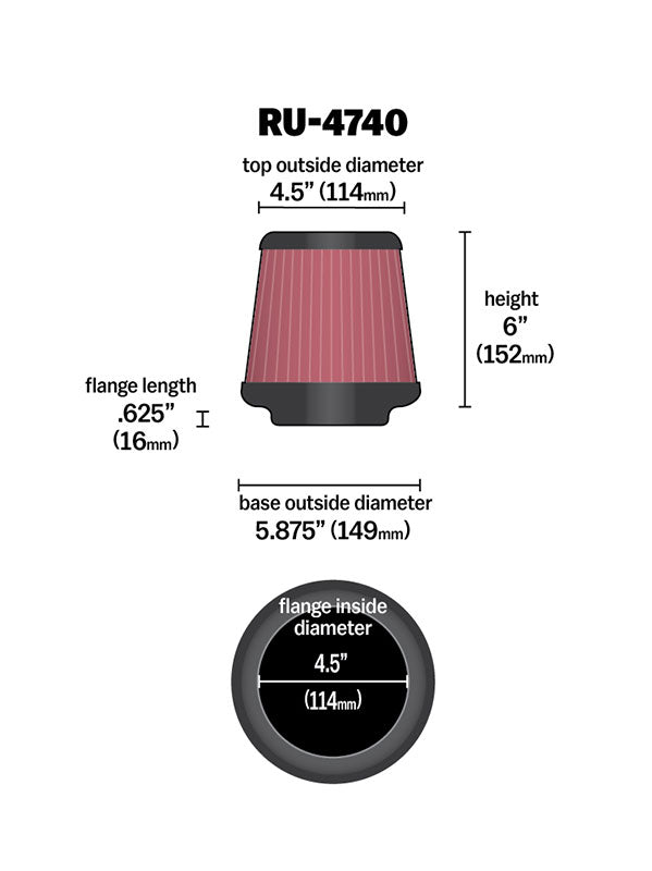 K&N Air Filter Elements RU-4740 product image 4