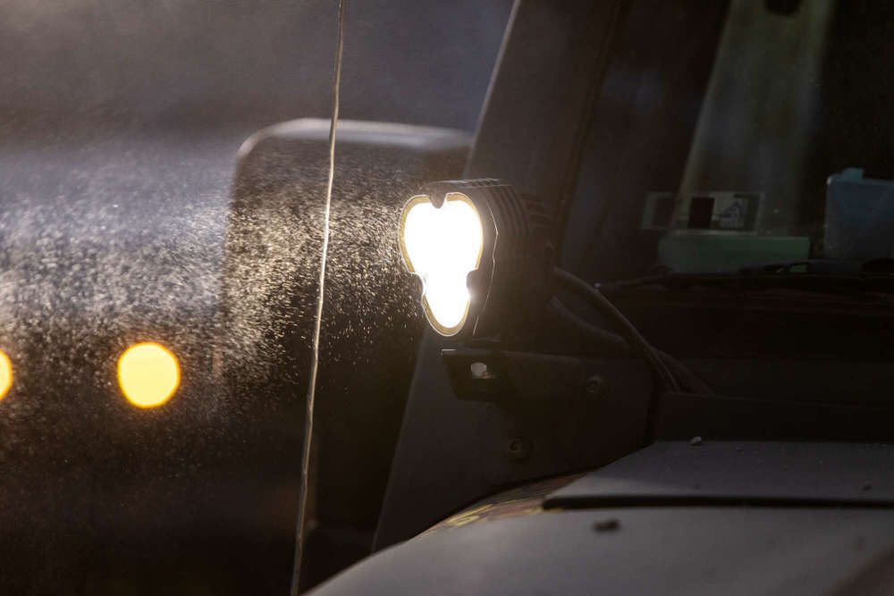 KC HiLiTES Driving/Fog Light, LED Bulb, Clear CREE LED, 3.6 in Width x 3-1/2 in Height x 2.6 in Depth Triangular, Set Of 2 - 0288