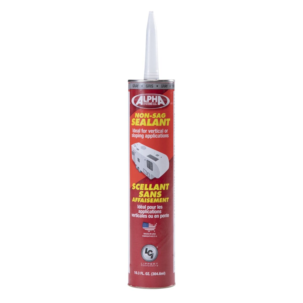 Lippert Caulk Sealant, 1010 Low VOC/Alpha Systems N101003TLCI, 10.3 oz Cartridge - 862159