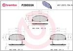 Brembo Brake Pad, FMSI Number D560-7439, Ceramic, Set Of 4 - P28055N