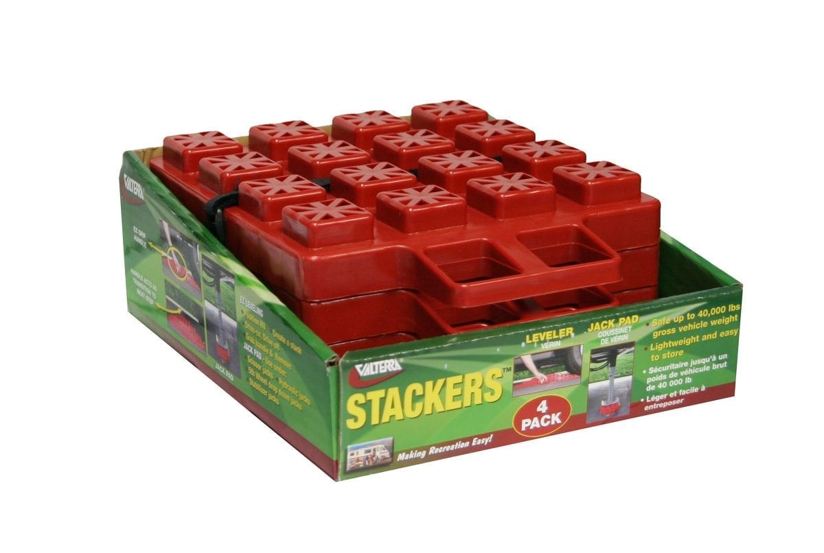 Valterra Leveling Block, Safe Up To 40000 lb Gross Vehicle Weight, Red, Set Of 4 - A10-0916