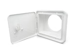 B&B Molders Access Door, 4-3/4 in Height x 5-7/8 in Width Cutout, 6-1/2 in Height x 7-5/8 in Width Overall, Polar White - 94302