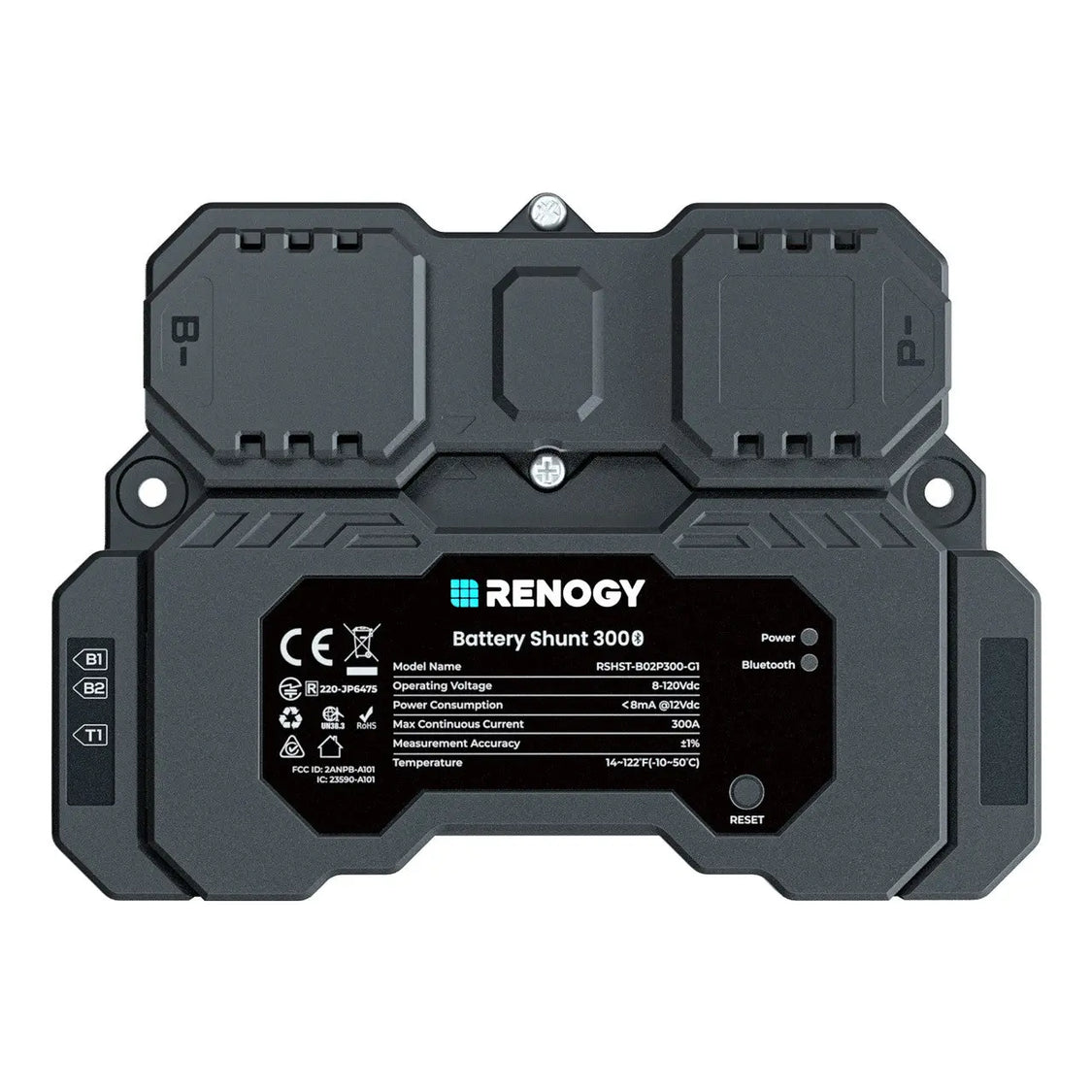 Renogy Shunt, With 3 Mounting Screws/2 B+ Wires 22 AWG And 1 Temperature Sensor - RSHST-B02P300-G1-US