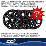 Coast2Coast Wheel Skin, 18 in, 5 Double Spokes, Gloss Black, Set Of 4 - IMP467BLK