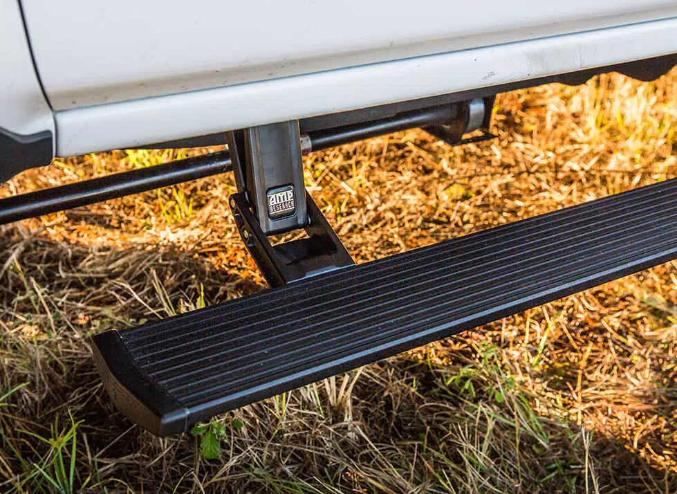 AMP Research Running Board, Textured Powder Coated, Black, Die Cast Aluminum - 76154-01A