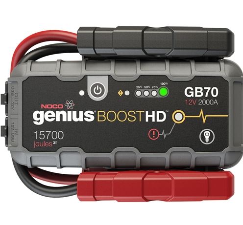 NOCO Battery Jump Starter, 56 Watt Hours Capacity Lithium-Ion Battery, 2000 Peak amp, Up To 40 Jump Starts Per Charge - GB70