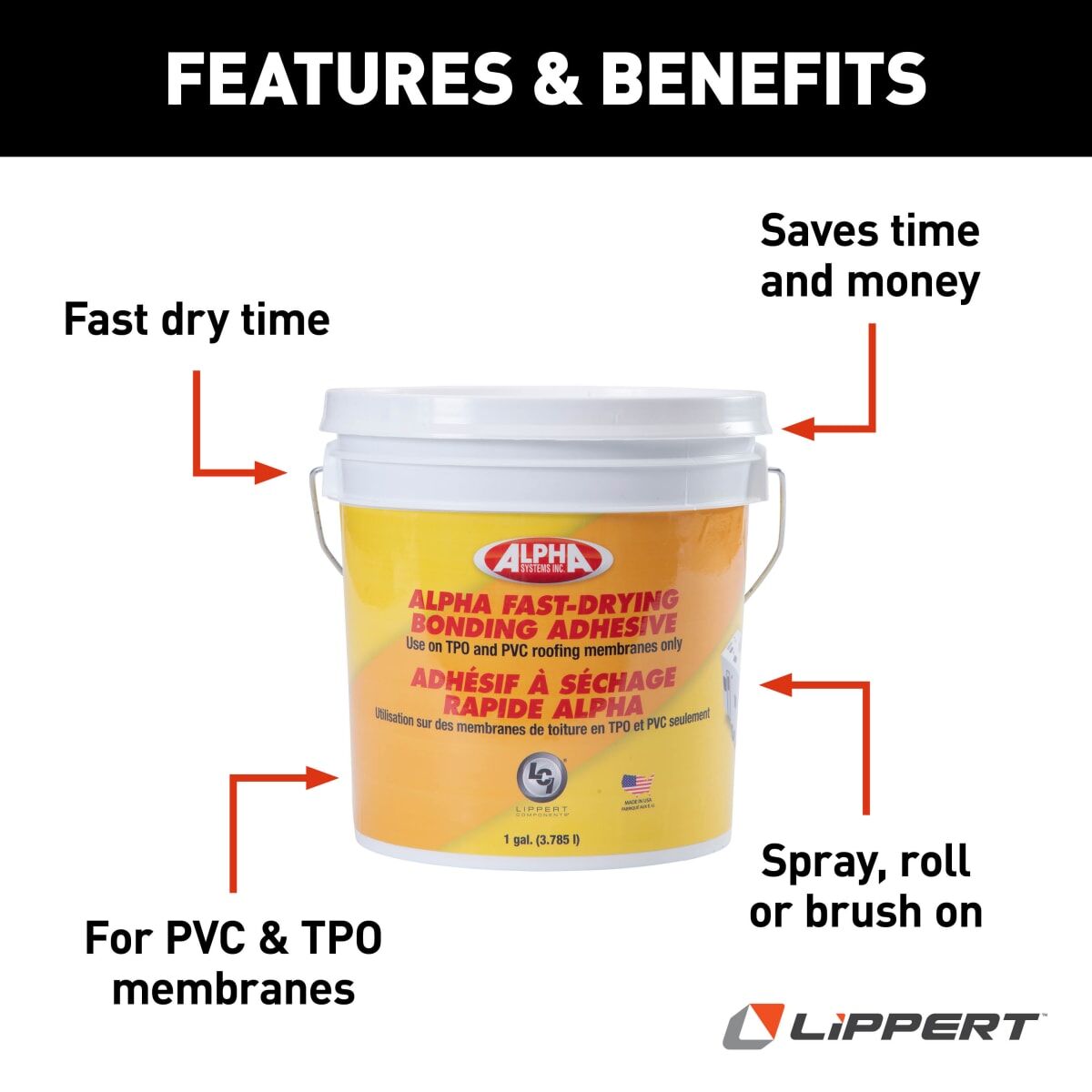 Lippert Roof Membrane Adhesive, 1 gal Bucket - 862400