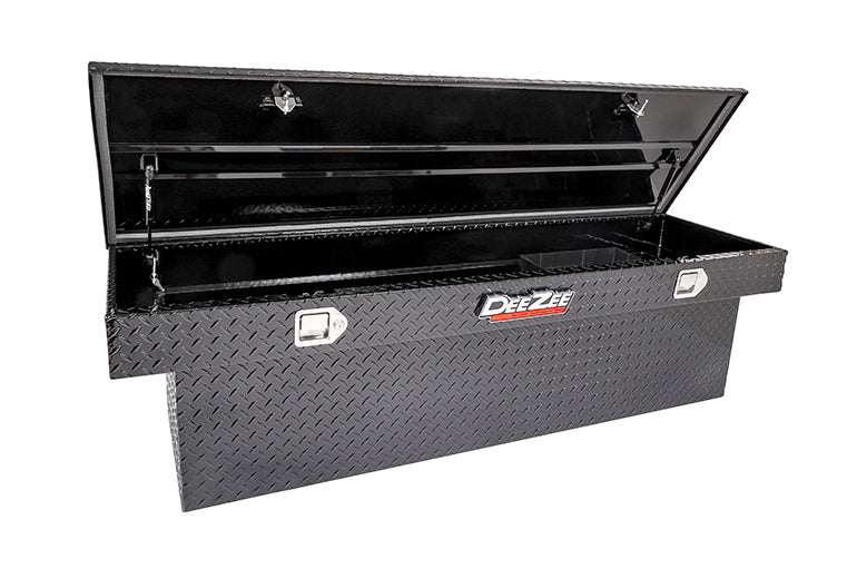 Dee Zee Tool Box, Red Label, Black Gloss Powder Coated Aluminum, 20 in Length x 69-3/4 in Width x 19-1/4 in Height - DZ8170DB
