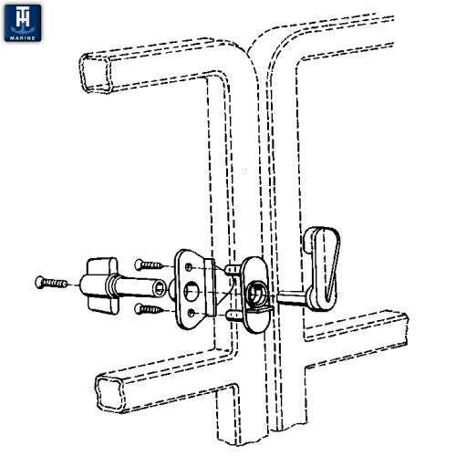 T-H Marine Pontoon Boat Gate Latch, For Use With 1 in/1-1/8/1-1/4 Square Tube Pontoon Boat Gate, Black - GL-1-DP