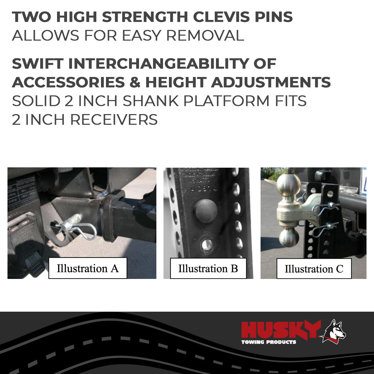 Husky Towing Adjustable Ball Mounts 33104 product image 2